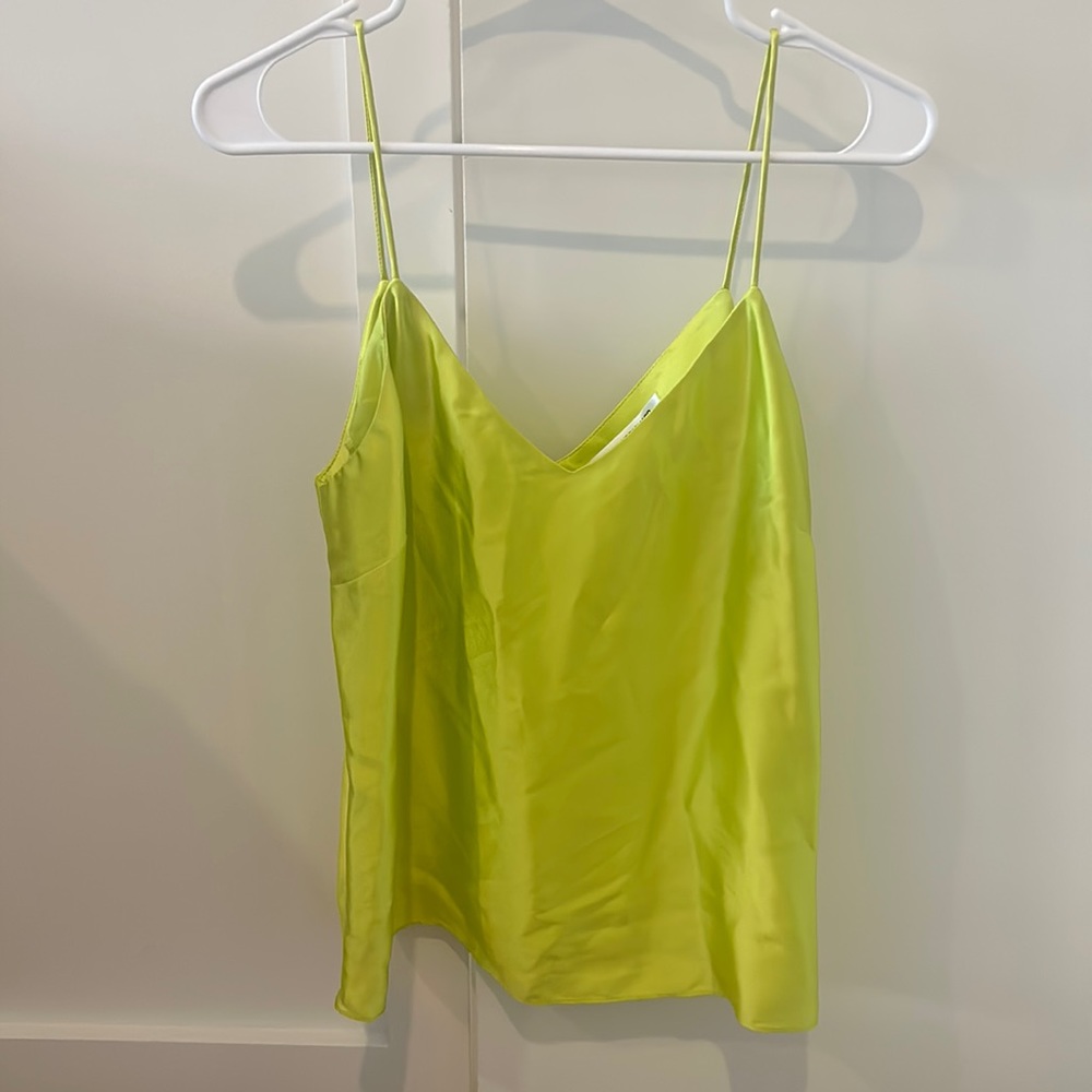 Amanda Uprichard Silk Neon Yellow Tank